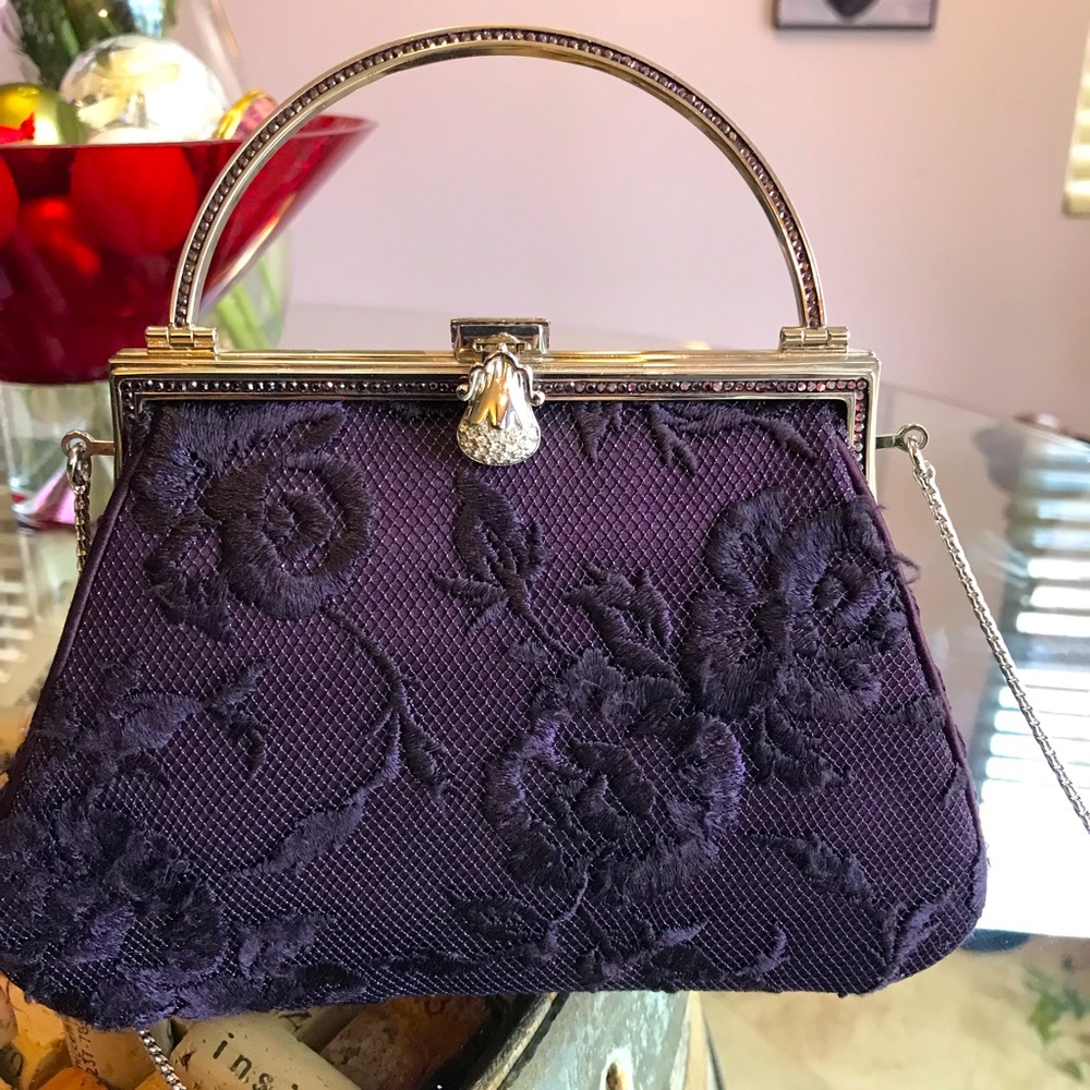 Purple Judith Leiber evening bag